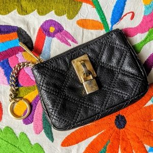 MARC JACOBS Black Quilted Leather Card Case Wallet